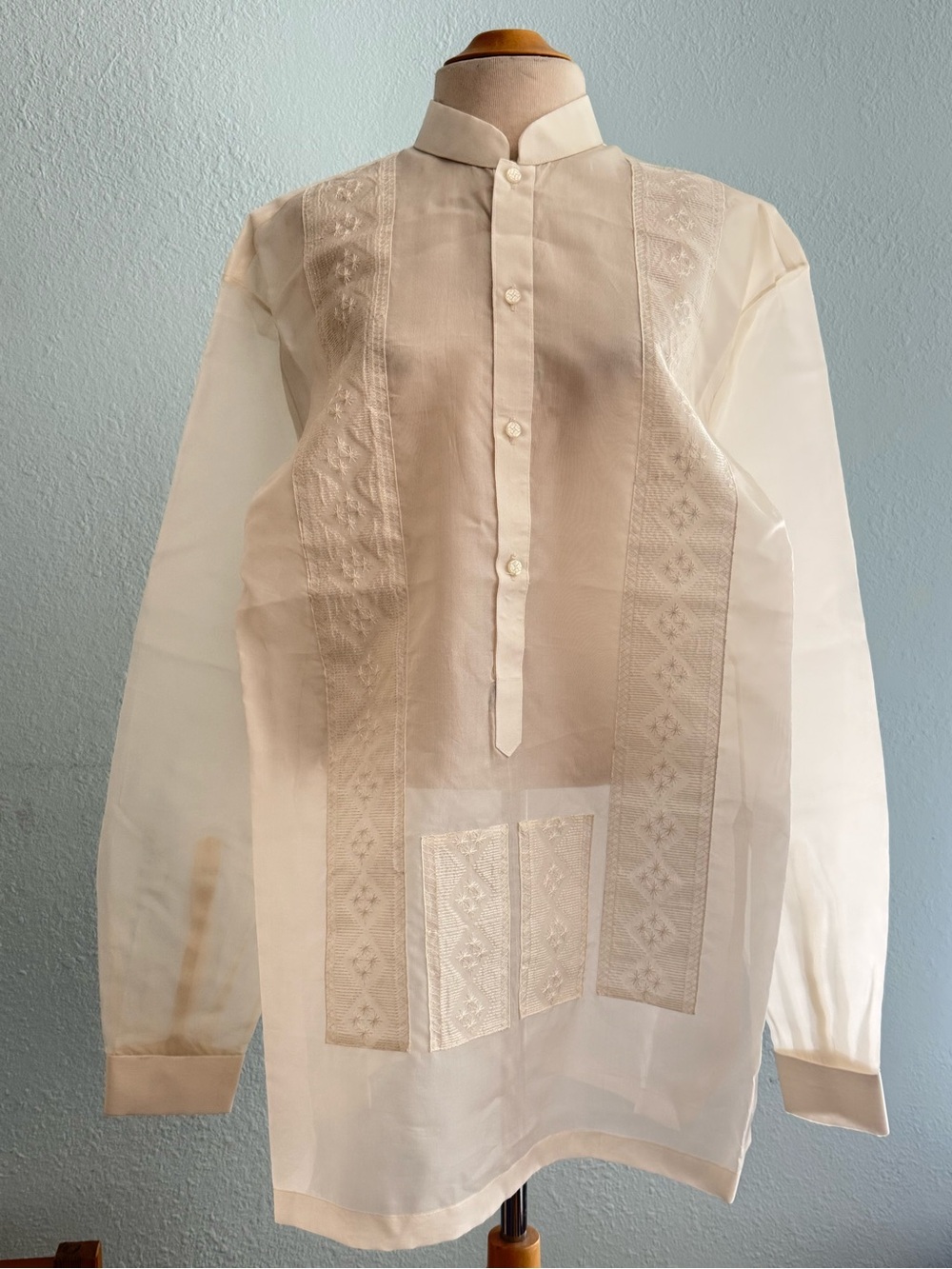 Men's Jusi Barong Tagalog - Mandarin Collar - Embroidered